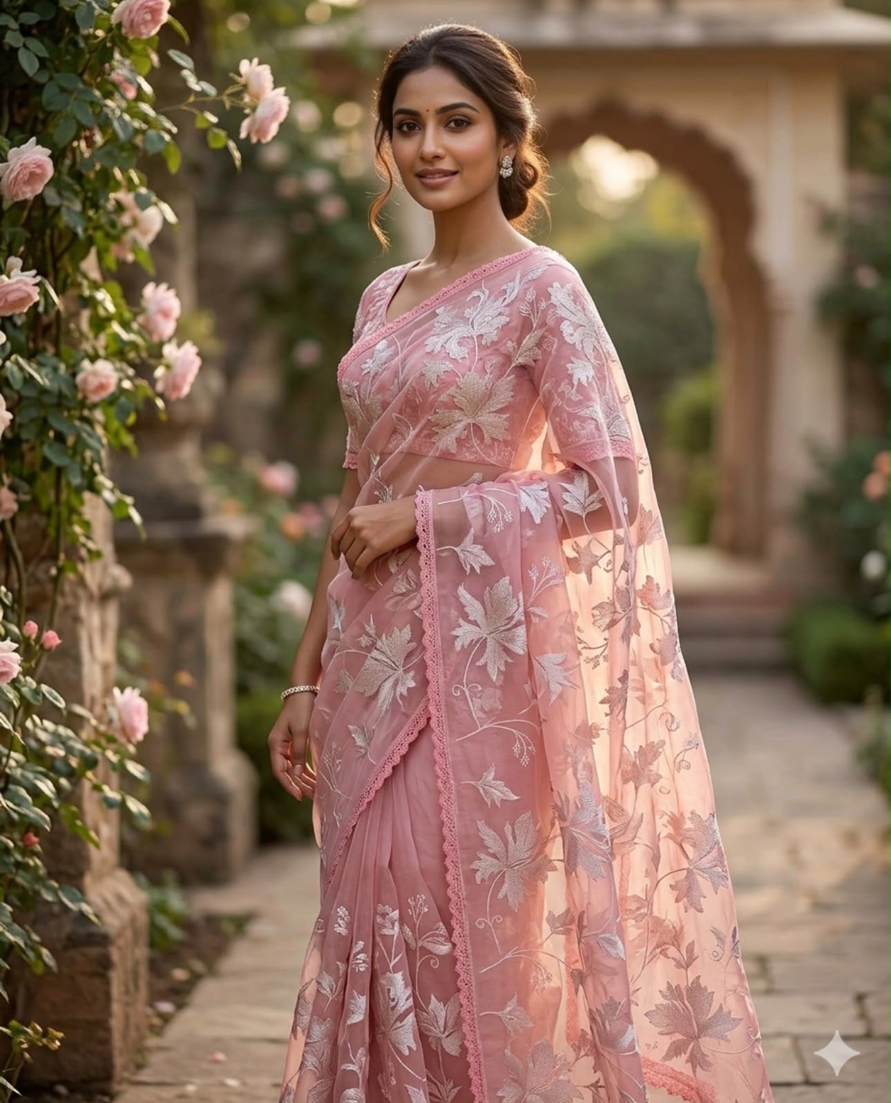 Charulatha Banarasi Semi Kora Organza Silk Saree